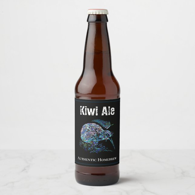 KIWI NEW ZEALAND BIERFLASCHENETIKETT (Vorderseite)