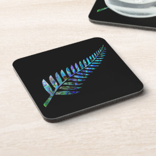 KIWI NEW ZEALAND FERN PAUA DESSOUS DE VERRE EN PIE
