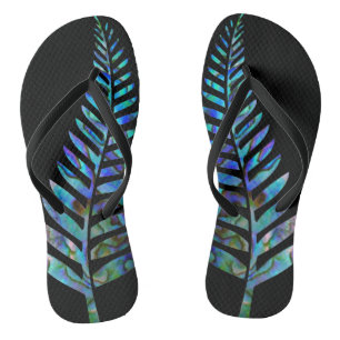 KIWI NEW ZEALAND FERN PAUA FLIP FLOPS
