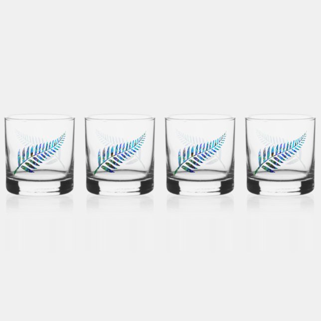 KIWI NEW ZEALAND FERN PAUA WHISKYGLAS (Vorderseite)