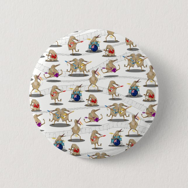 Kiwi NZ MUSIC PATTERN Button (Vorderseite)