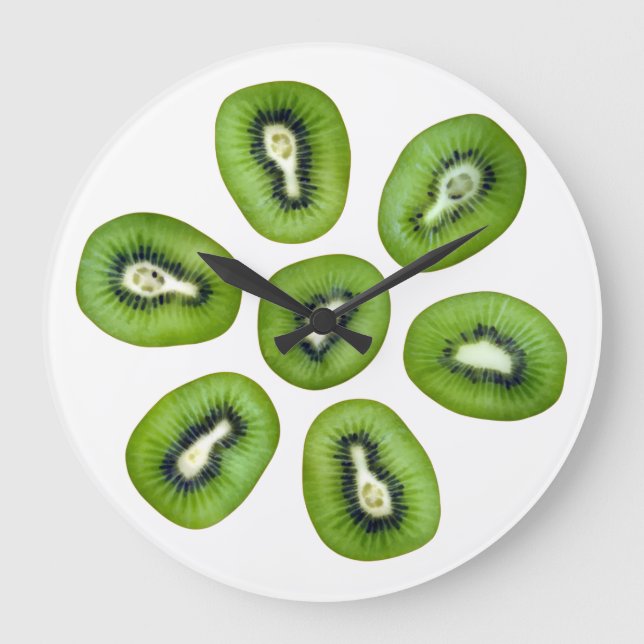 Kiwi Pattern Große Wanduhr (Vorderseite)