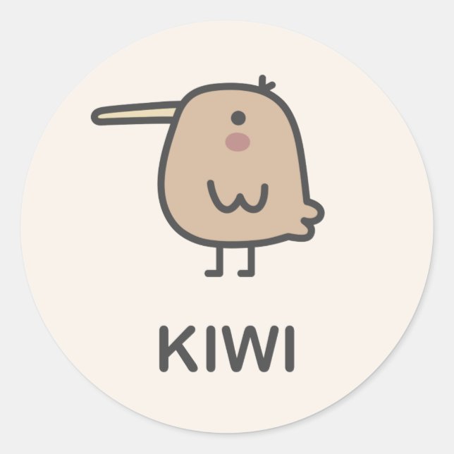 Kiwi Runder Aufkleber (Vorderseite)