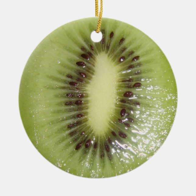 Kiwi-Scheibe Keramik Ornament (Vorne)