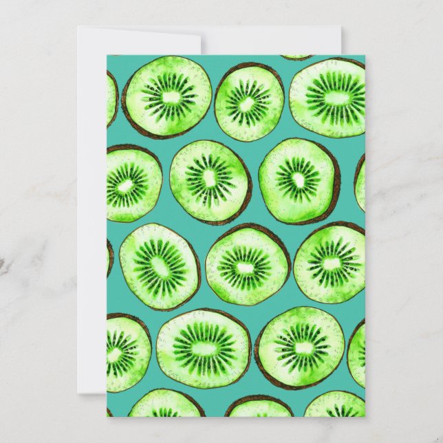 Kiwi-Scheiben auf Türkis (Vorderseite)