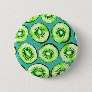 Kiwi-Scheiben auf Türkis Button