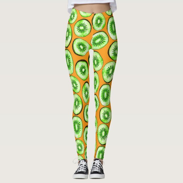 Kiwi-Scheiben Leggings (Vorderseite)