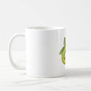 Kiwi-Scheiben mit Blättern Kaffeetasse