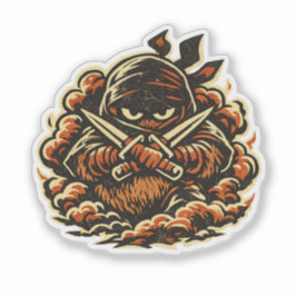 Kiwi Shadow Ninja — Funny Fruit Dark Ninja Vintage Aufkleber