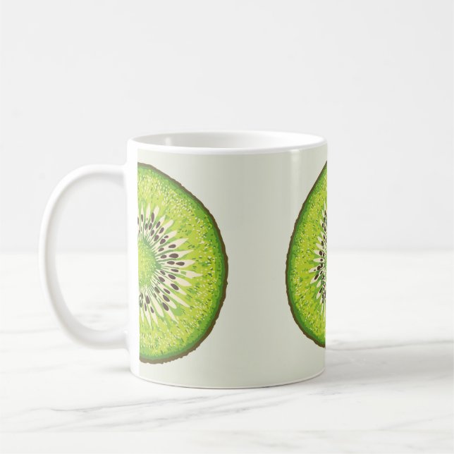 Kiwi Slice-Illustrationsmuster Kaffeetasse (Links)