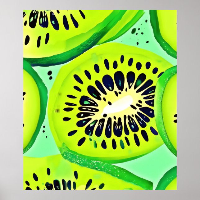 Kiwi Slices: Lebhaft und frisch Poster (Vorne)