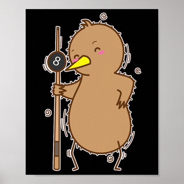 Kiwi spielen Billiards Poster (Vorne)