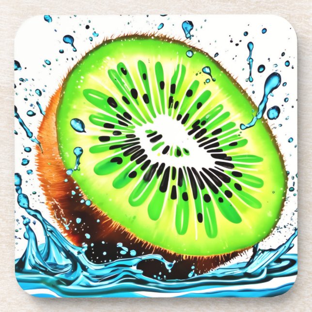 Kiwi Splash of Freshness Getränkeuntersetzer (Vorderseite)