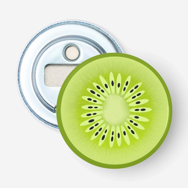 Kiwi Stilisierter Obstschnitt Flaschenöffner (Vorderseite)