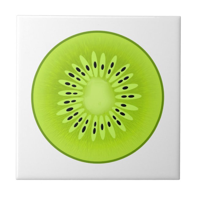 Kiwi Stilisierter Obstschnitt Fliese (Vorderseite)
