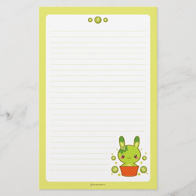 Kiwi-Trüffel-Häschen Briefpapier (Vorderseite)