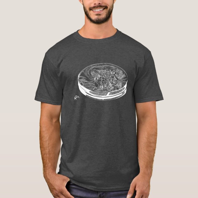 Kiwi und Gasmask klassische Tänzer auf Schuhcreme T-Shirt (Vorderseite)