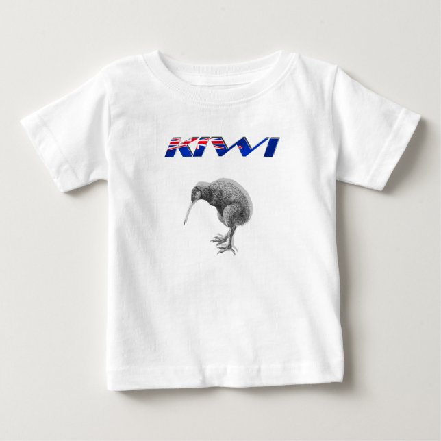 Kiwi-Vogel-Neuseeland-Flaggenlogogeschenke Baby T-shirt (Vorderseite)