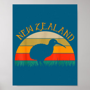Kiwi Vogel nz Reise Neuseeländer Neuseeland Poster