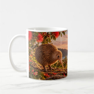 Kiwi-Vogel Pohutukawa Neuseeland Weihnachtsgeschen Kaffeetasse