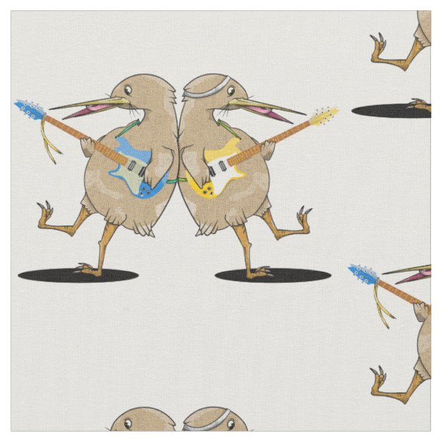 Kiwi-Vögel spielen Gitarre Stoff (Nahaufnahme)