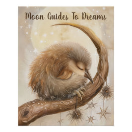 Kiwi-Vogelbaby auf dem Mond Poster