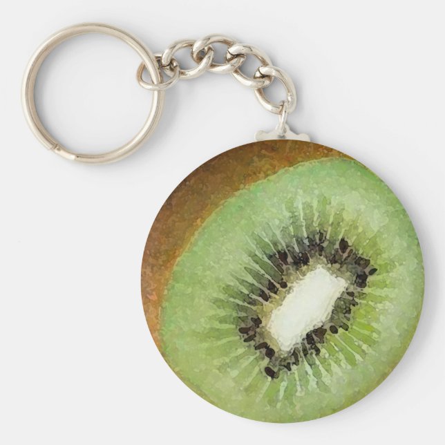 Kiwi Watercolor - Schlüsselkette Schlüsselanhänger (Vorne)