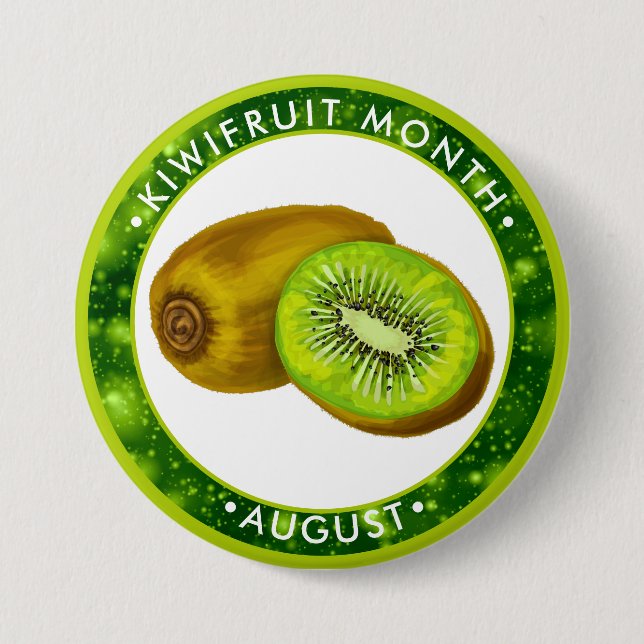 Kiwifruit Monat, WATERCOLOR Button (Vorderseite)