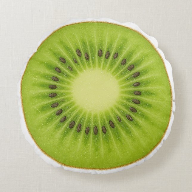 Kiwifruit Round Pillow Rundes Kissen (Vorderseite)