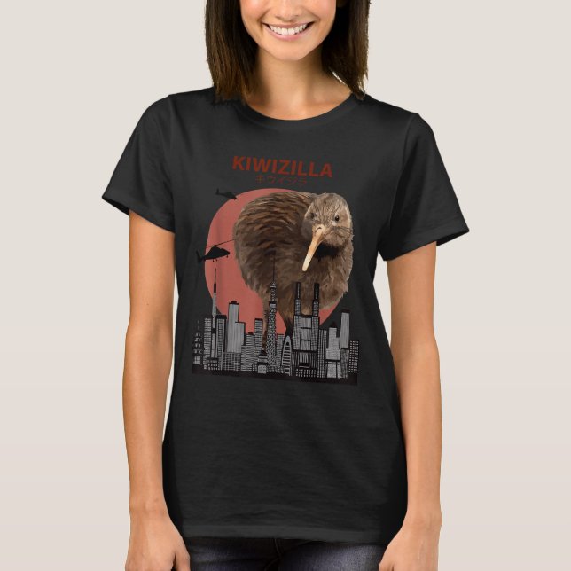 Kiwizilla Funny Kiwi _ New Zealand Bird Lovers Gif T-Shirt (Vorderseite)