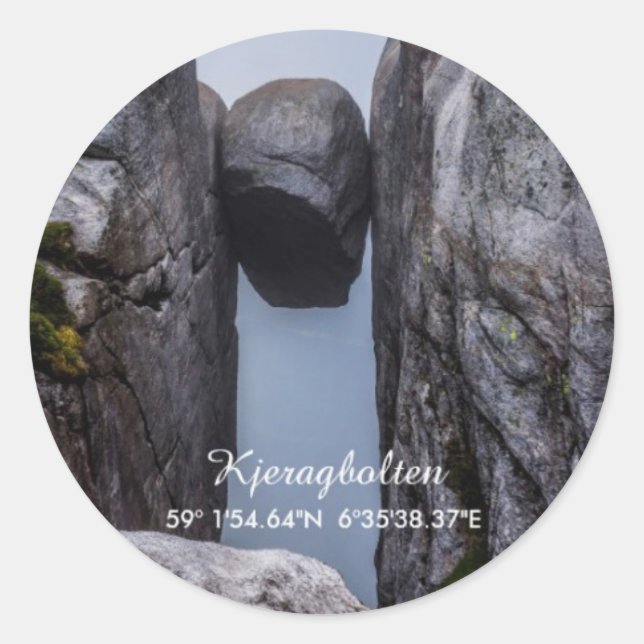 Kjeragbolten Runder Aufkleber (Vorderseite)