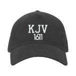 KJV 1611 Schwarz-Weiß-Baseballhut Bestickte Baseballkappe<br><div class="desc">Eine einfache und doch tief greifende Erklärung Ihrer Liebe der bewahrten KJV 1611 King James Bible. Schwarz und Weiß.</div>