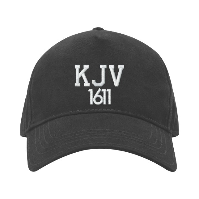 KJV 1611 Schwarz-Weiß-Baseballhut Bestickte Baseballkappe (Von Creator hochgeladen)