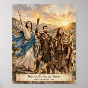 KJV Bibel Debora Gideon Simson - Helden des Buches Poster