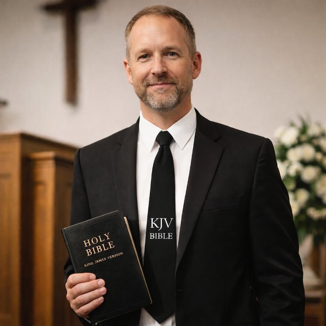 KJV Bibelglauber Schwarz/Weiß Christlich Krawatte (Von Creator hochgeladen)