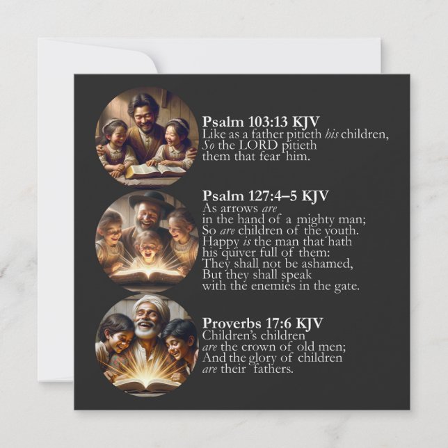KJV Card des Vaters - Psalmen und Sprichwörter Ankündigung (Vorderseite)