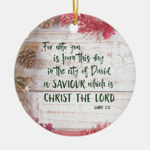 KJV Luke Bible Verse Weihnachten Keramik Ornament