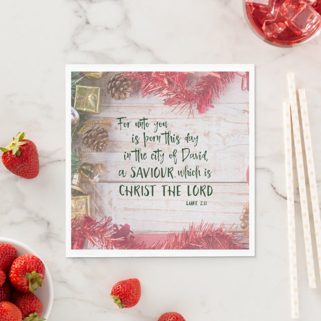 KJV Luke Bible Verse Weihnachten Serviette (Beispiel)