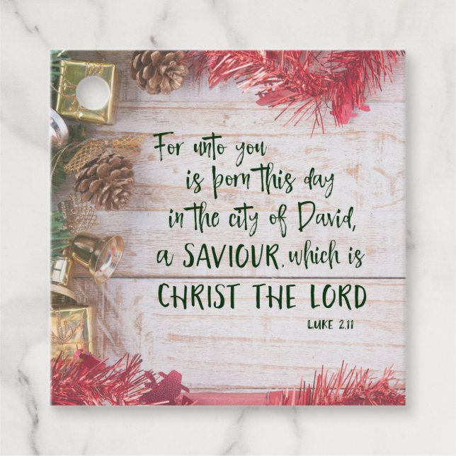 KJV Luke Bible Verse Weihnachtsaufkleber Geschenkanhänger (Vorderseite)