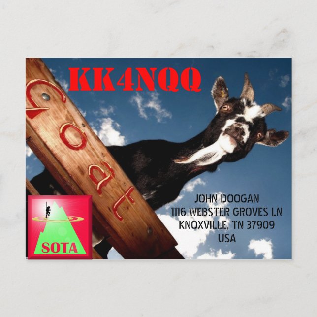 KK4NQQ QSL CARD POSTKARTE (Vorderseite)