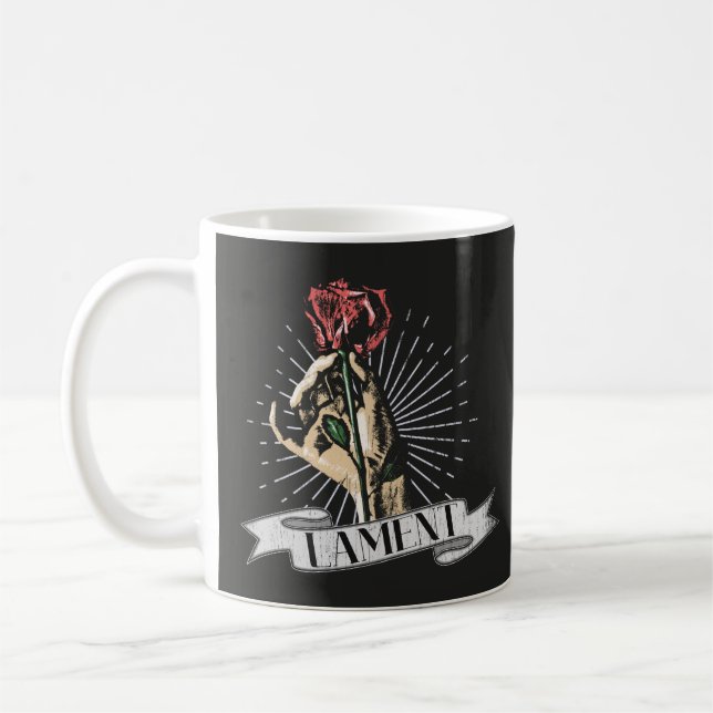 Klage - Design von Gothic Streetwear Kaffeetasse (Links)