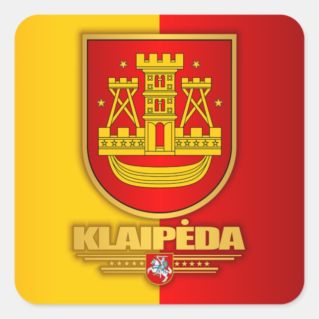 Klaipeda Quadratischer Aufkleber (Vorderseite)