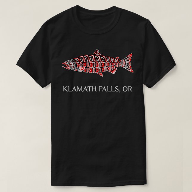 Klamath Falls Oregon Coho Salmon Native American T-Shirt (Design vorne)