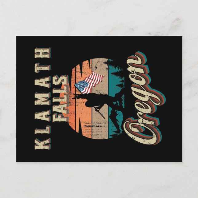Klamath Falls Oregon Postkarte (Vorderseite)