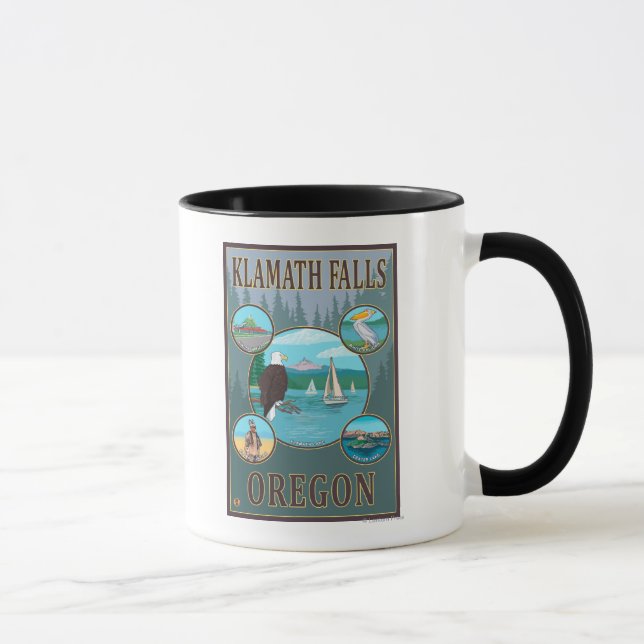 Klamath Falls, OregonScenic Travel Poster Tasse (Rechts)