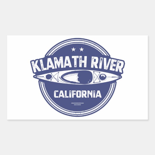 Klamath River, Kalifornien Rechteckiger Aufkleber (Vorderseite)