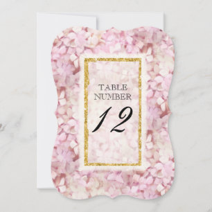 Klammer Empfangstisch Nummer Elegant Floral Gold Einladung