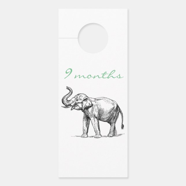 Klamotten für Kleinkinder nach Größe Elephant Türanhänger (Vorderseite)