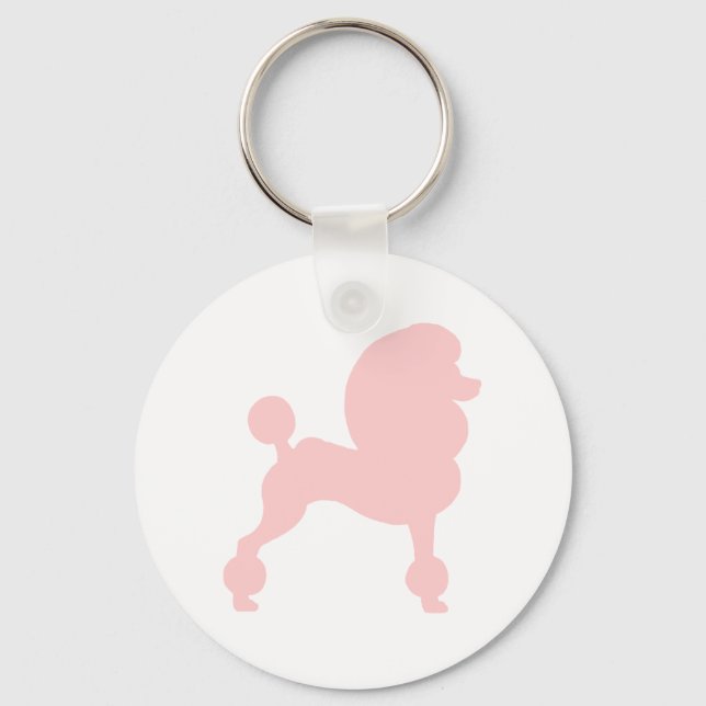 Klapper Standard Poodle (in hellrosa) Schlüsselanhänger (Vorderseite)