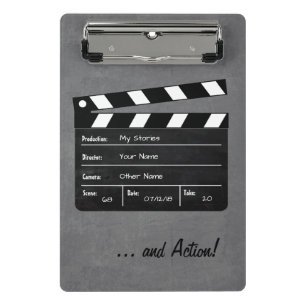 Klapperboard mit deinem Text!  Mini Klemmbrett